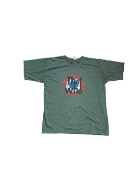 The Who Men's Short Sleeve Top Sz L Vintage Band Concert Outfit Graphic Green AA